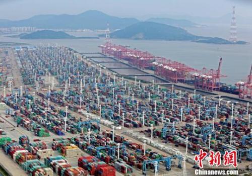 浙江寧波舟山港?！≌掠聺?攝